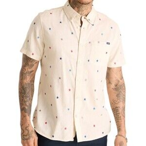 Chubbies Mens Resort Weave Friday Shirt All Stars No Stripes Button Up XXL New